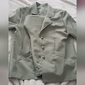 Vintage sage Blair blazer and pant set